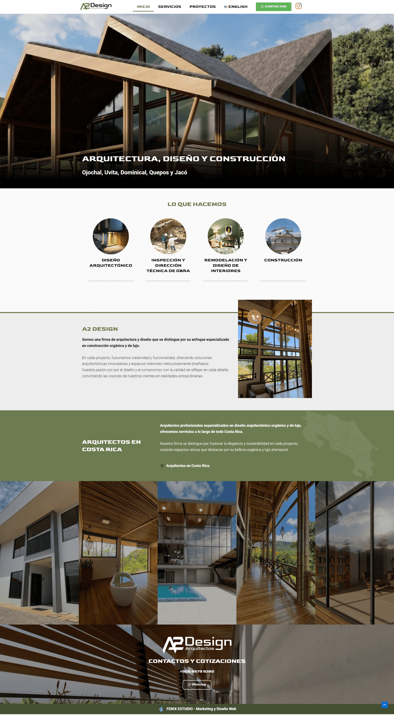 Diseño de página web para A2 Design